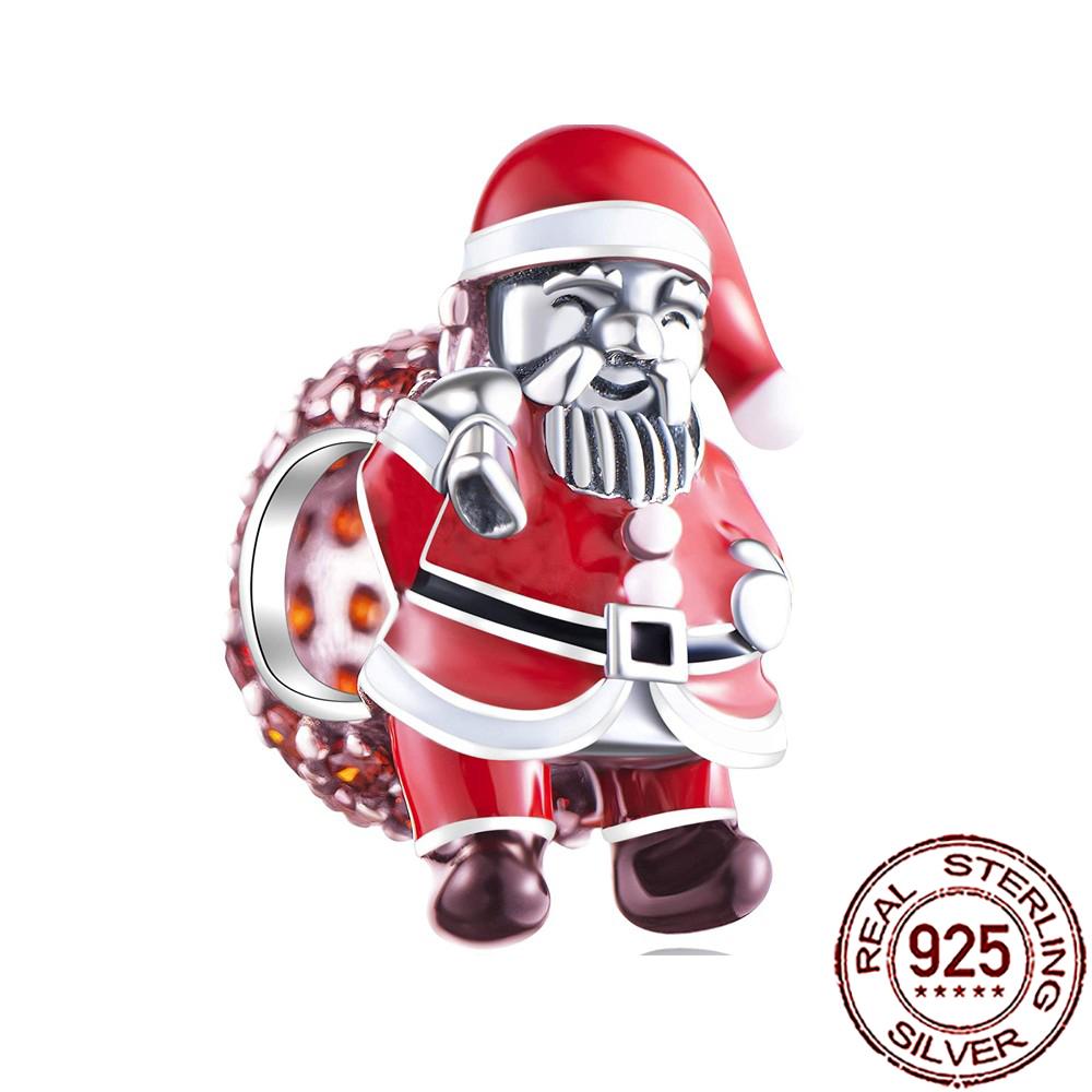 Novos Berloques de Cobre de Natal Papai Noel Berloques para Pulseira Corrente Cobra Colar Feminino Joias Diy