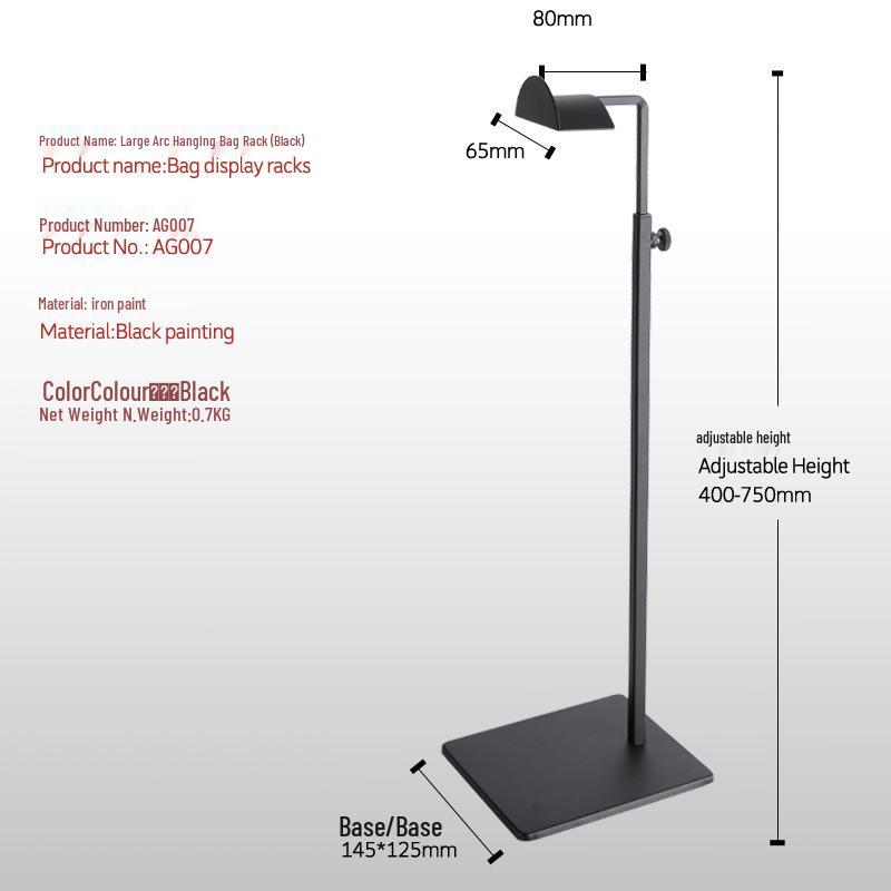 Stainless Steel Floor Standing Handbag Display Rack for Men’s & Women’s Bags