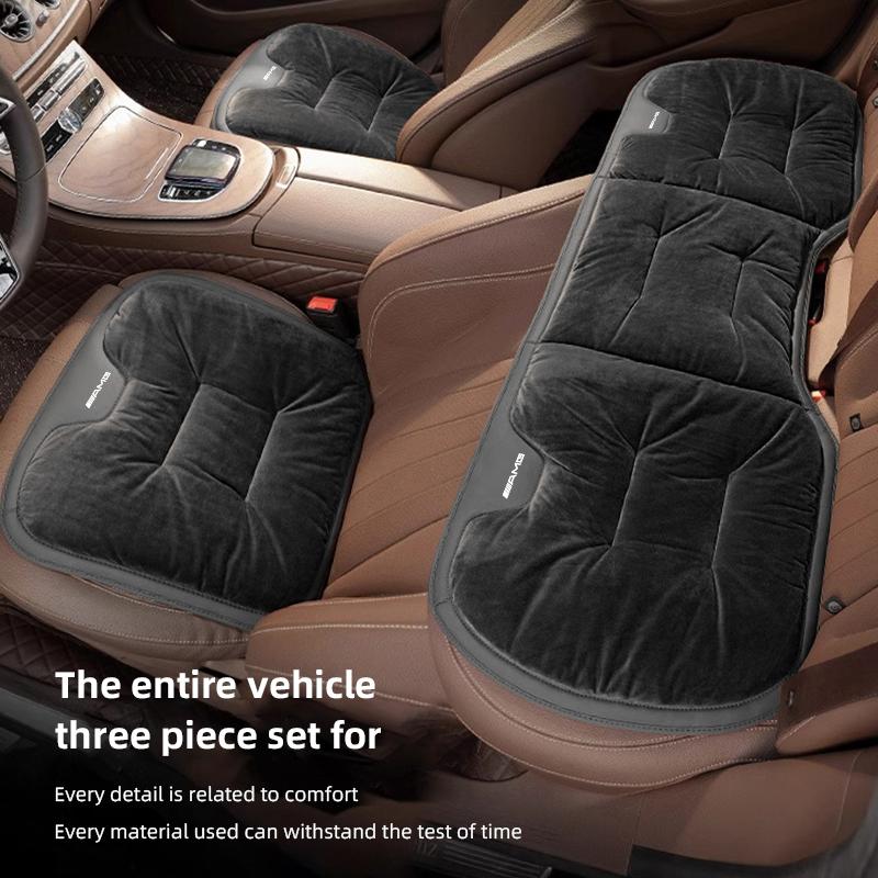 Car Seat Cushion Cover Flannel Seat Cushion Anti Slip Mat Accessories Car Hub Cap For Mercedes Benz AMG W214 W205 W204 W206 W213
