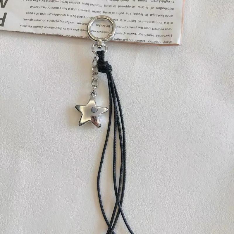 Beautiful Rope Tassel Keychains Waterproof Long PU Rope Tassel O-shaped Clasp Bag Pendant for Woman