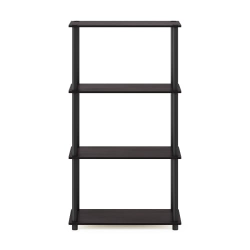 Furinno Turn-N-Tube Open Shelving Unit, Multipurpose Display Rack, 4 Tiers, 59.9(W) X 29.7(D) X 109.9(H)cm, Color: Dark Walnut [Officially Imported Fr
