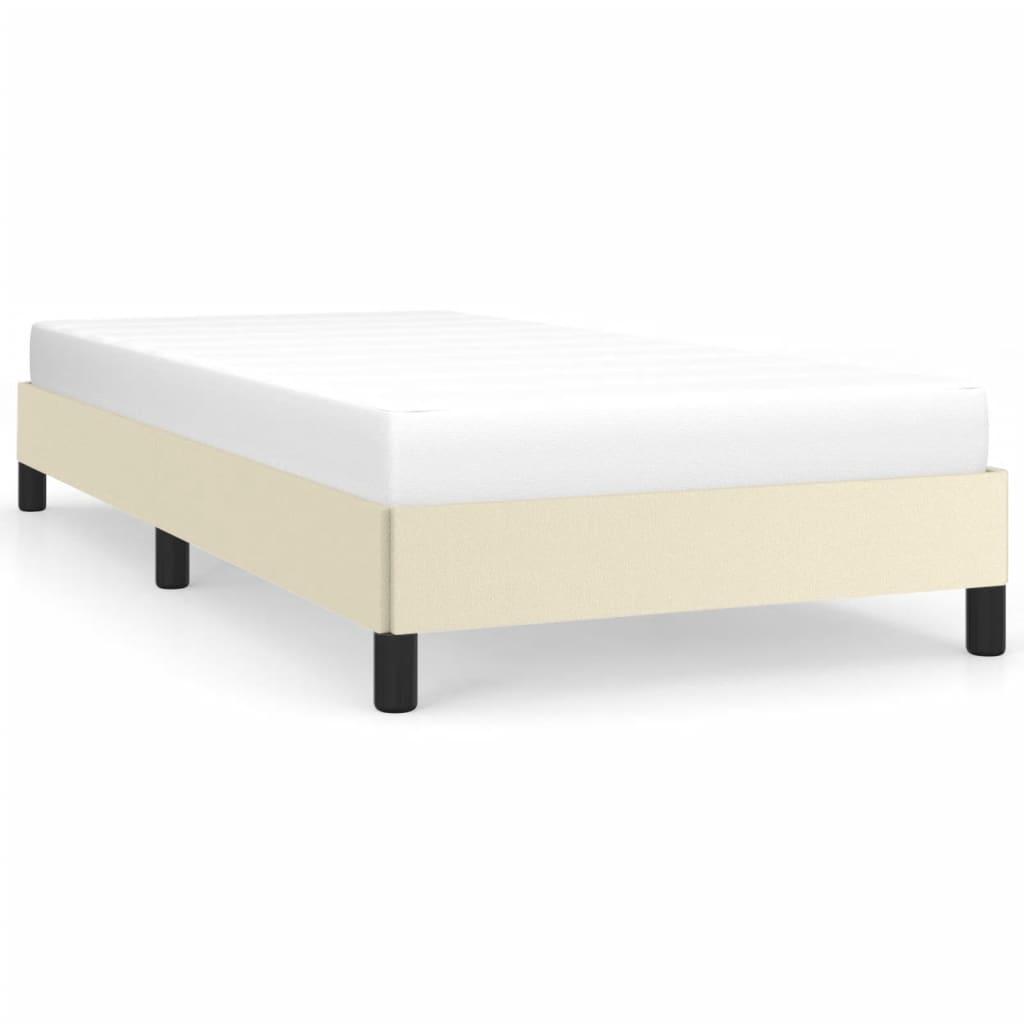 Bed Frame Cream 90x190 cm Faux Leather