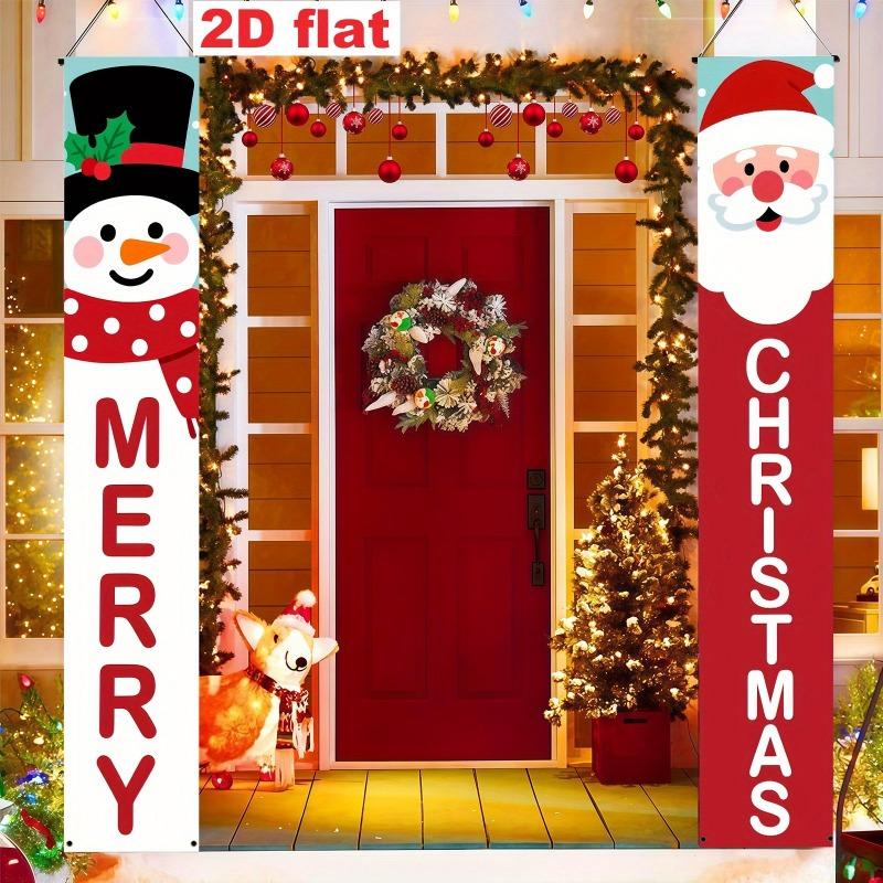 2pcs Christmas Indoor/Outdoor Door Couplet Red