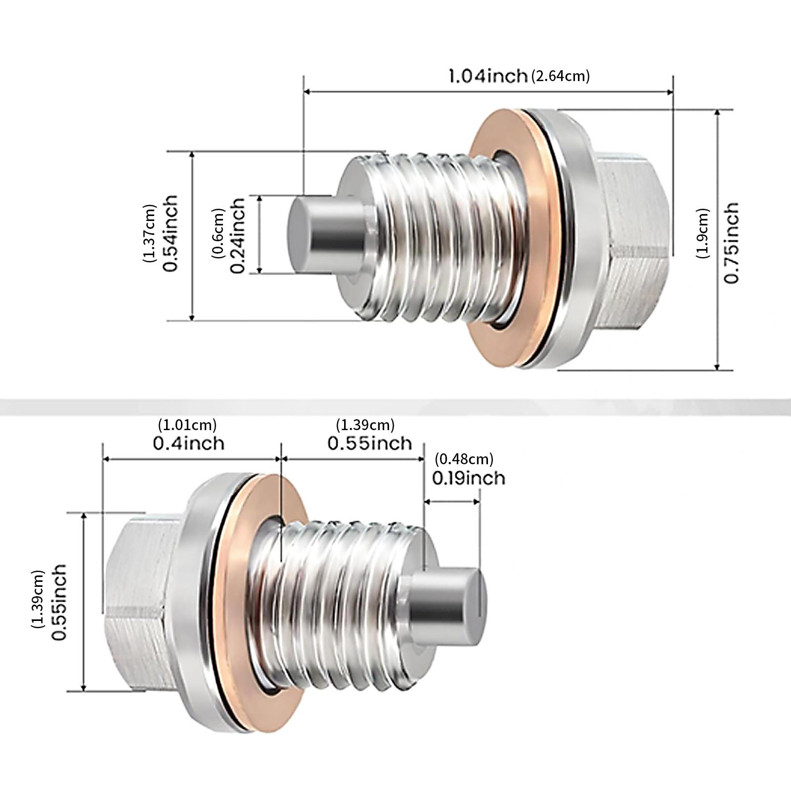 

Stainless Steel Magnetic Drain Plug With 5pcs Copper Sealing Washers Prevents Leaks And Captures Metal Particles 1