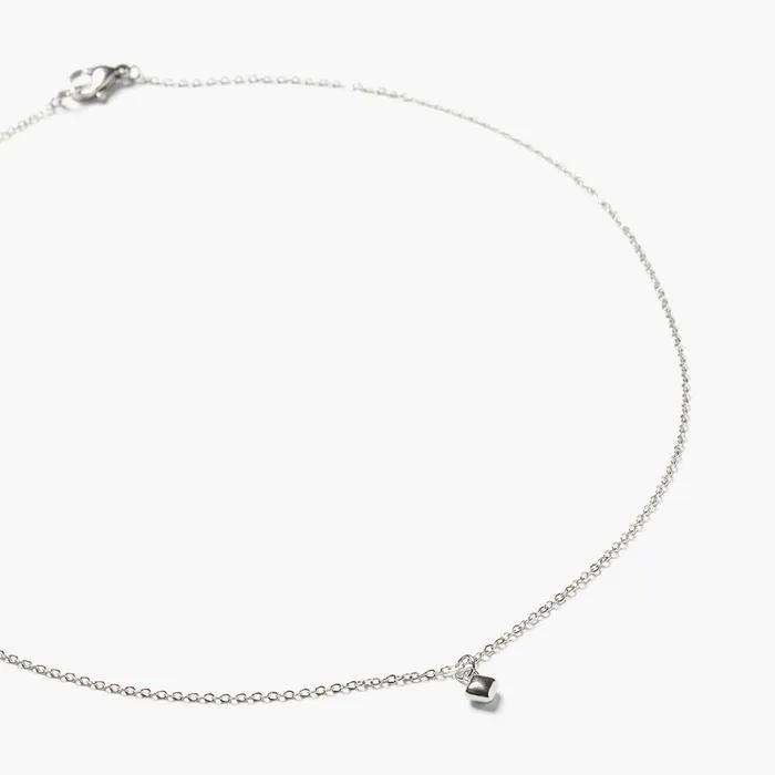 Mini Rhombus Pendant Slim Chain Necklace (C2503-AN941_SV)