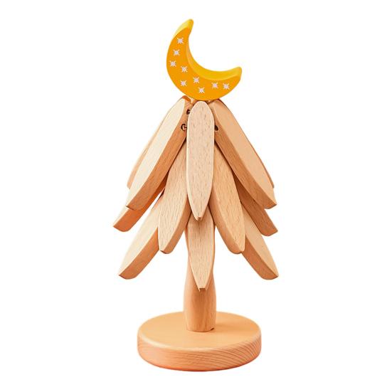 Christmas Tree Coaster Solid Wood Heat Resistant Trivet for Hot Cold Drinks Festive Table Decor for Holiday Meals