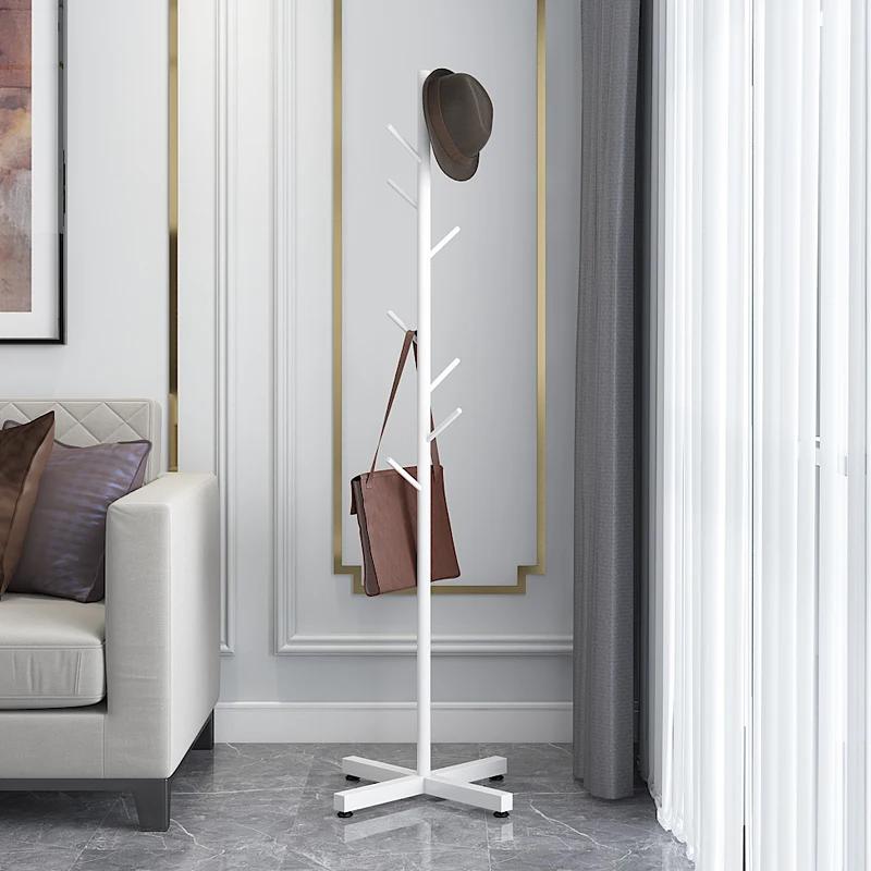 Iron Floor Coat Rack with Marble Accent - Elegant Bedroom Furniture, Storage for Clothes, Caps & Accessories, Metal Shelf