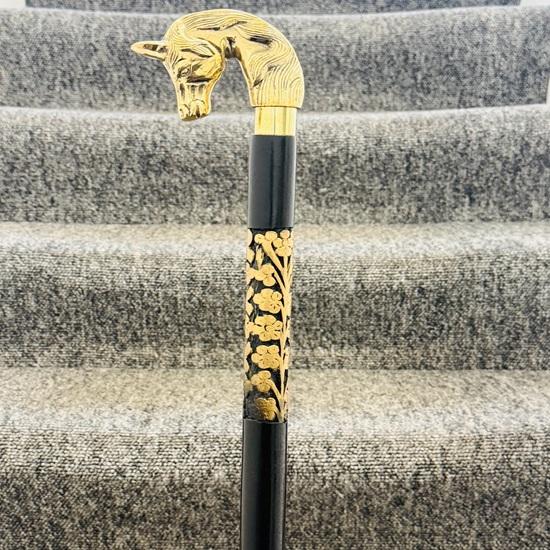 New Classic Equestrian Style Brass Horse Head Wooden Walking Stick London Seller Birthday Gift