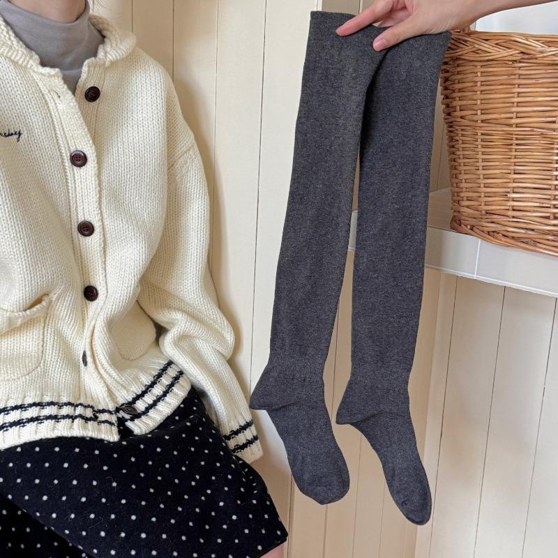 

Нескатывающиеся чулки до бедра на осень и зиму, бесшовные гольфы для похудения, гольфы до колена 1 pair темно серый