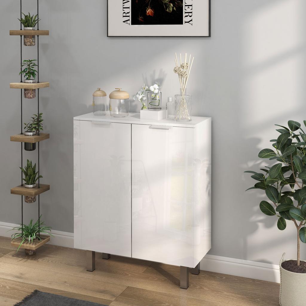Five-Shelf Shoe Storage Cupboard - White
