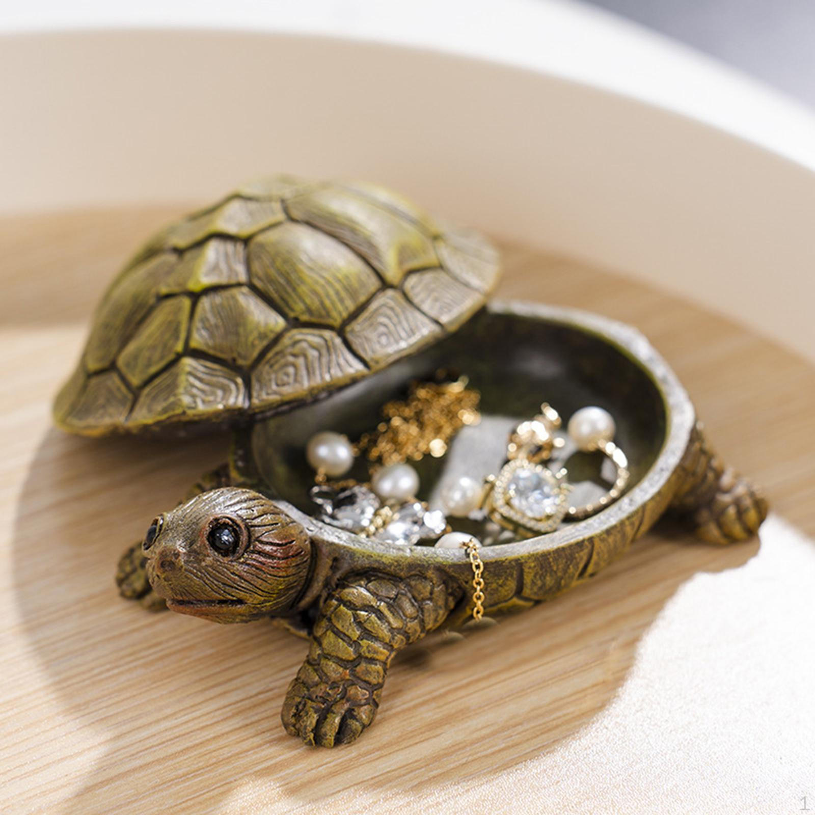 

Resin Jewelry Box Organizer Necklace Ring Storage Display Earrings Turtle Figurine Animal Sculpture