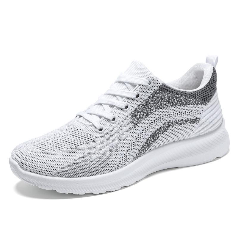 Shoes Men's 2025 Spring New Casual Men's Shoes Flying Woven Breathable Single Shoes Korean Version Lace-up Sports Shoes Manufacturer