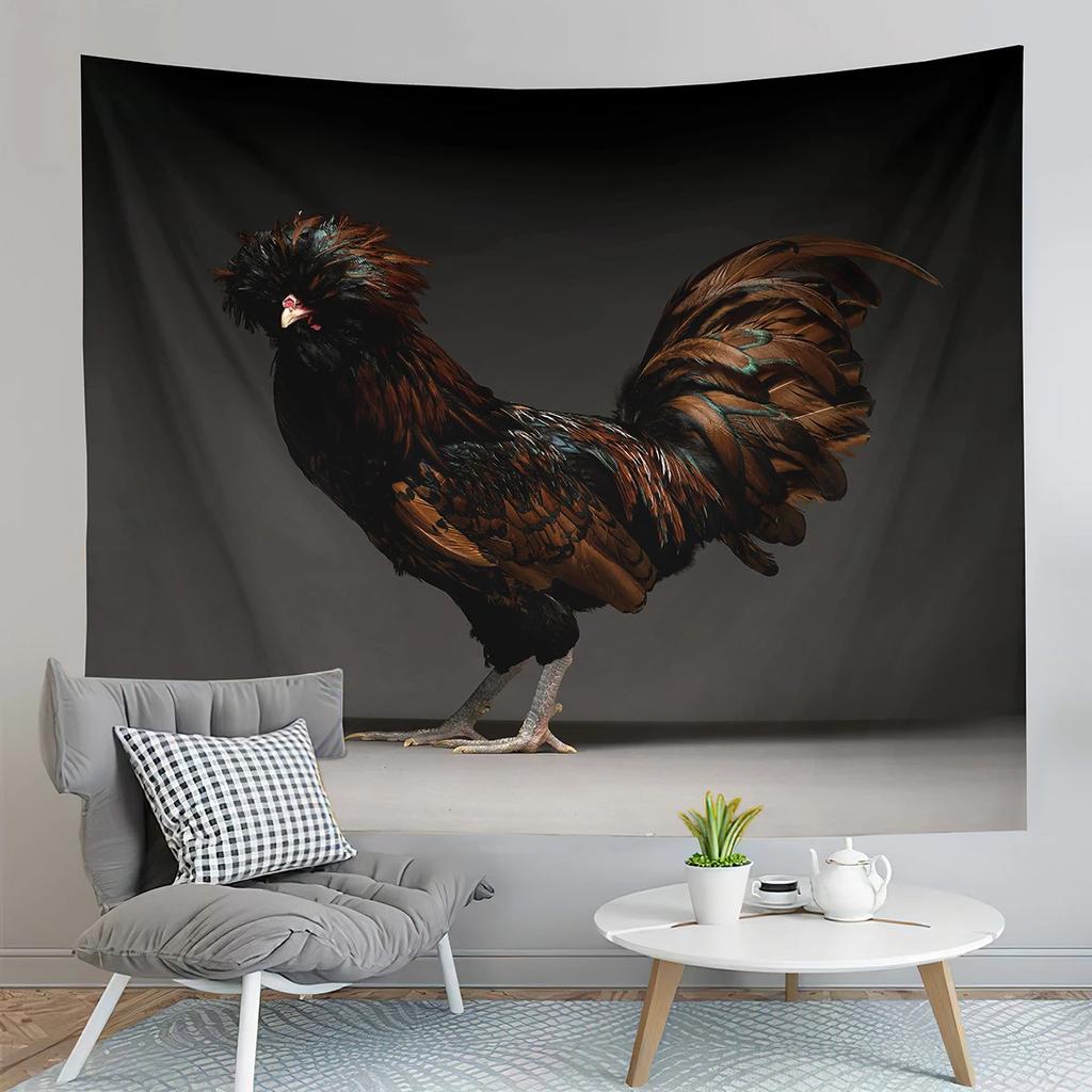 Farm Chicken Tapestry Funny Rooster  Animal Art  Home Living Room Bedroom Wall