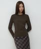 MUSINSA STANDARD WOMAN Women'S Flexible Crew Neck Long Sleeve T-Shirt [Dark Brown]