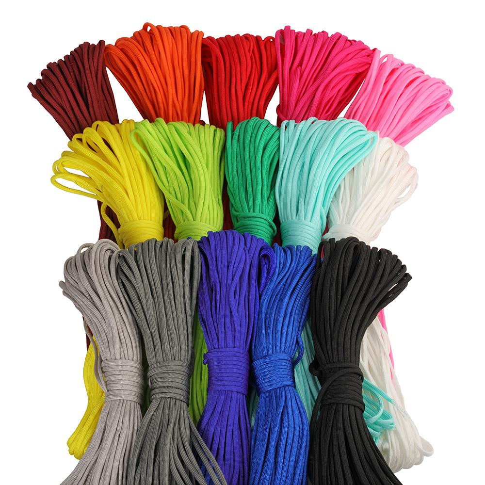 4mm 100meters Outdoor Hiking Polyester Paracord 7 Inner Strands Cores 550 Lbs Capacity Full Parachute Cord Nylon Bag Packing