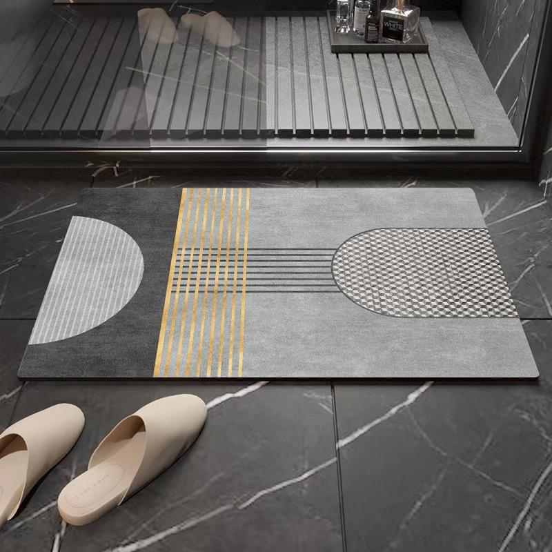 Modern Simple Diatom Mud Bathroom Bathroom Bathroom Door Non-slip Water-absorbing Quick-drying Wear-resistant Floor Mat
