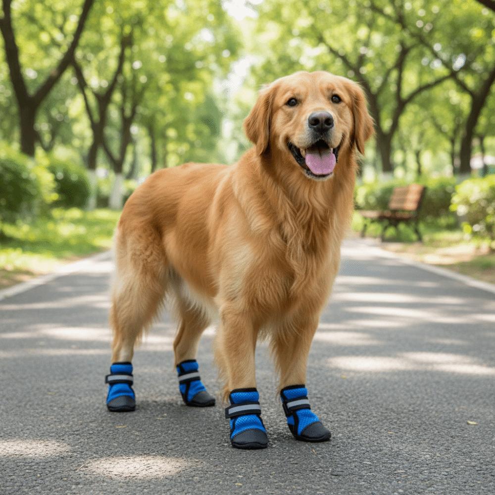 4 pcs/set Breathable Pet Shoe Cover Soft Sole Dog Walking Boots Dog Mesh Shoes  Running Activities