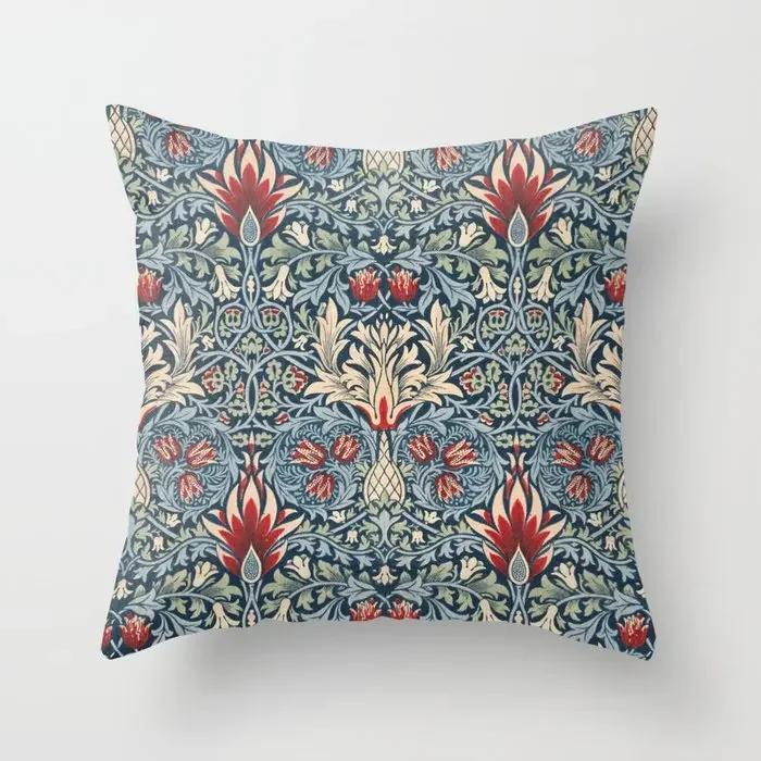 Vintage Flower Printed Pattern Cushion Cover for Home Living Room Sofa Bedroom Car Decoration Pillow Case
