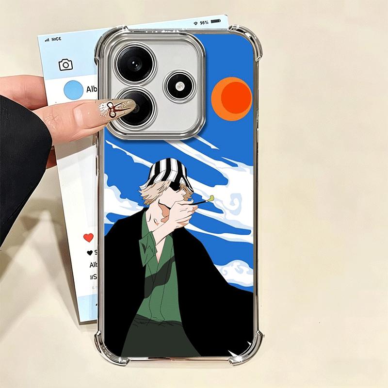 Bleach Kisuke Urahara Plating Phone Case For Xiaomi Redmi Note 14 15 Pro Plus 13 12 11 11S 11T 10 9S 9 5G Anti-Fall Airabag Cove