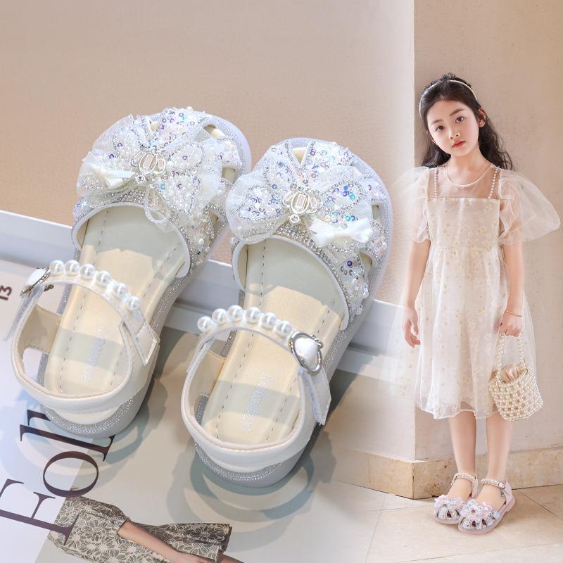 New Summer Princess Crystal Sandals, Popular Shoes for Baby Girls