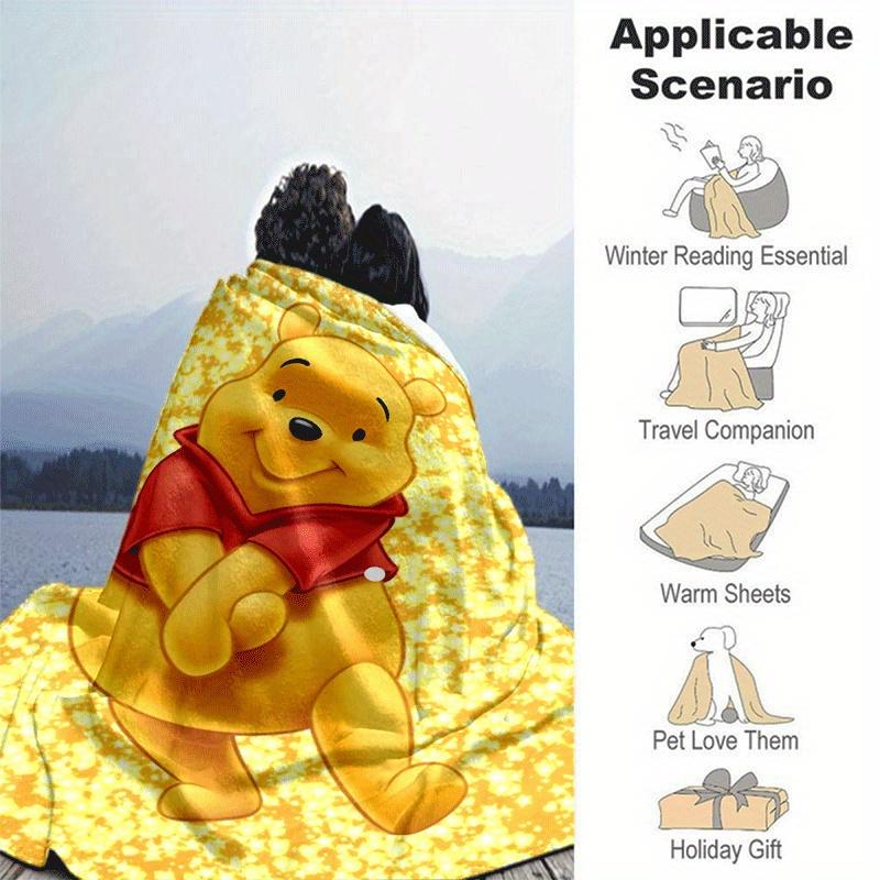 1pc Winnie The Pooh Printing Blanket - Soft, All-Season Throw for Living Room, Bedroom,Personalized Gift with Adorable Cartoon Design