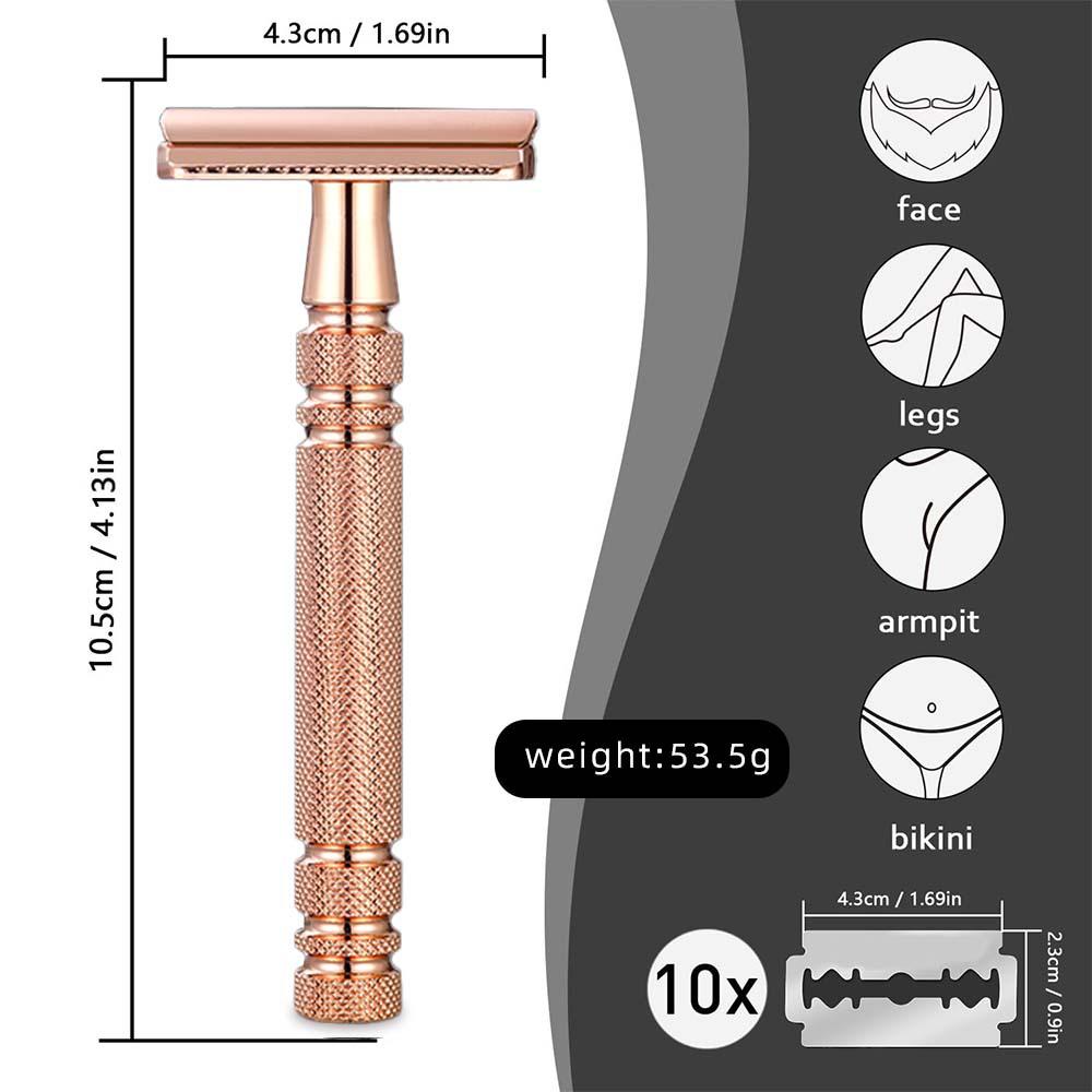 Platinum Double-Sided Safety Razor for Home Shaving
