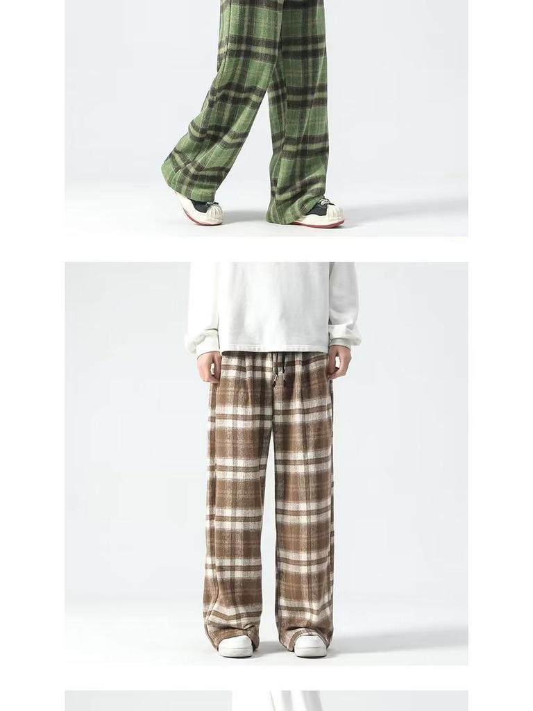 Chlapecké retro kostkované kalhoty s širokými nohavicemi - letní kolekce 2024