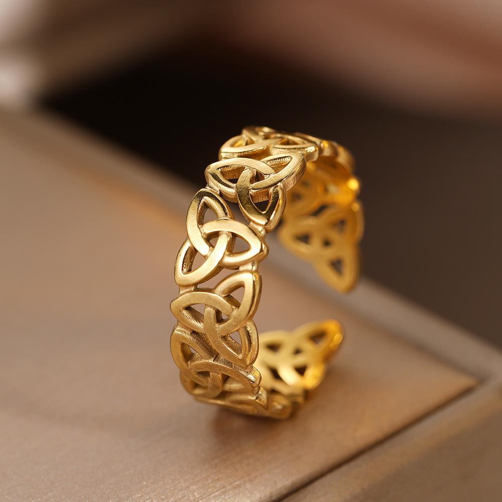 European And American Fashion Design Geometric Crucifix Open Mouth Ring Sets For Women Simple Adjustable Ring Jewerly
