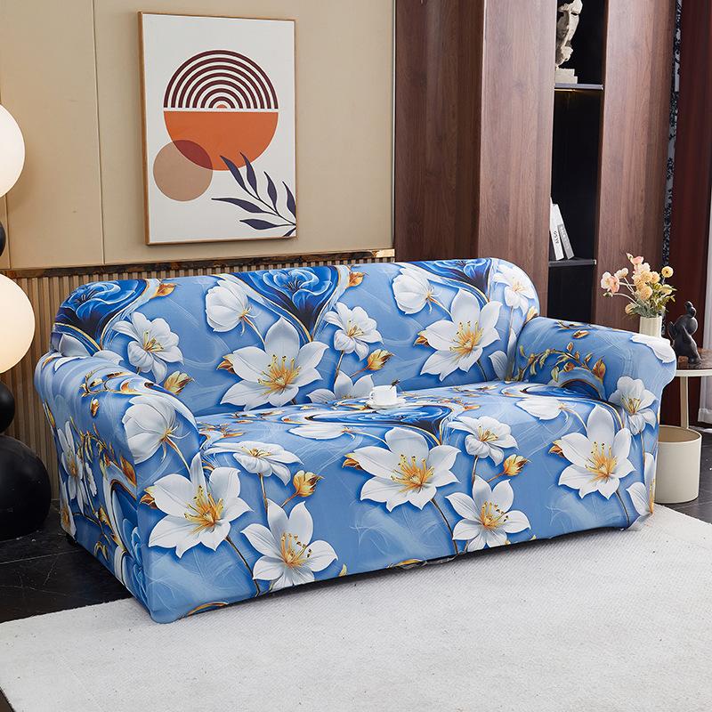 Elastic Printed Sofa Cover Single Double Triple Lazy Sofa Cover Non-slip Protective Cover
