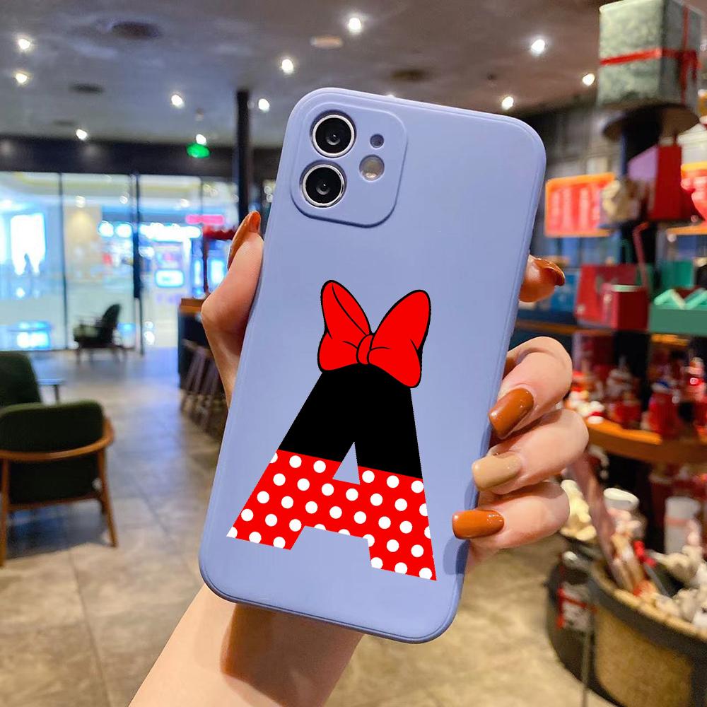 

Милый квадратный чехол для телефона из жидкого силикона с розовой буквой алфавита для iPhone 14 11 12 13 Pro Max Mini X XS XR 7 8 Plus SE2 DIY чехол iPhone 13