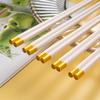 2/5 Pairs Reusable Chopsticks Japanese Chinese Style Healthy Alloy Chopsticks White Gold Food Chop Sticks Tableware