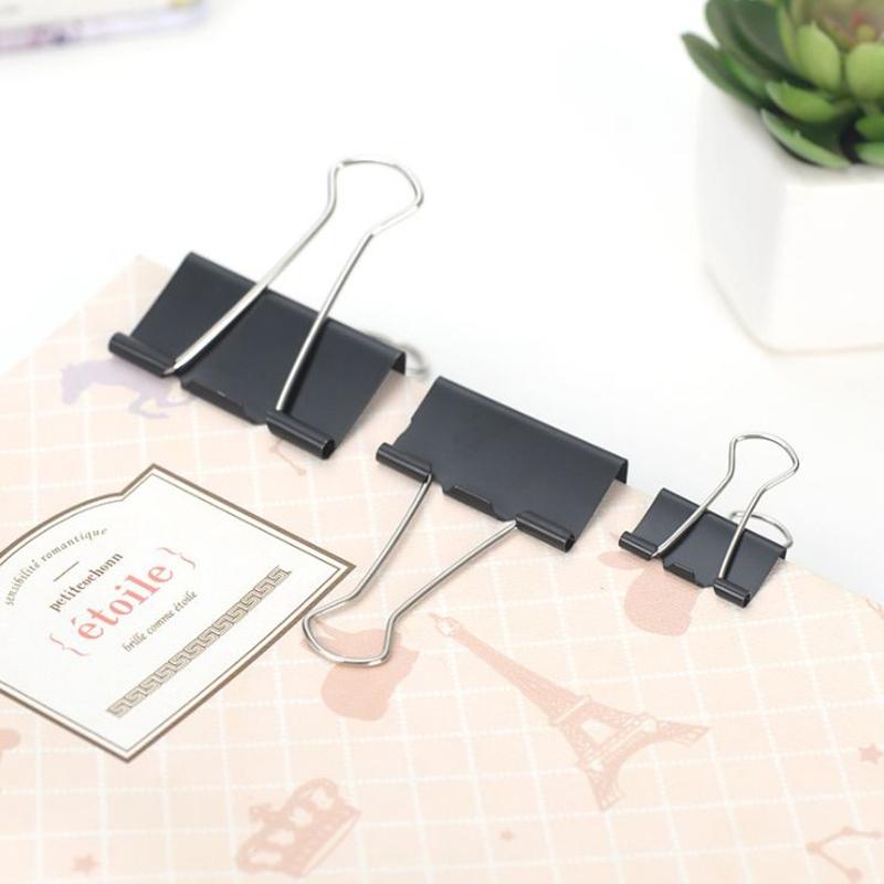10 STÜCKE Metall Büroklammer 19 25 32 41 51mm Foldback Metall Binder Clips Schwarz Griffklemmen Papier Dokument Büro Schule Schreibwaren