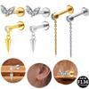 G23 Titanium Alloy Inner Thread Chain Ear Stud & Lip Piercing Jewelry