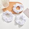 Pure Cotton White Tie-Dye Scrunchie Hair Tie Accessory for Women