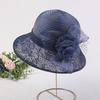 Summer Organza Lace Pearl Flower Pot Hat Outdoor Shading Cool Hat Women Beach Sun Hat