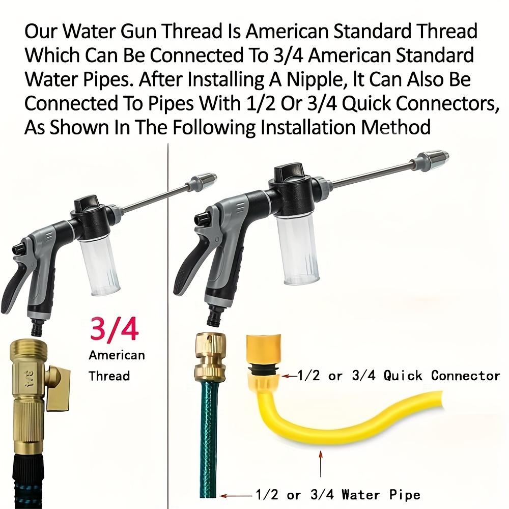 Hochdruck-Autowaschpistole mit Seifenspender – geeignet für Wohnmobil, Garten und Fahrzeug – einstellbare Düse, Fahrzeugreinigungswerkzeug.