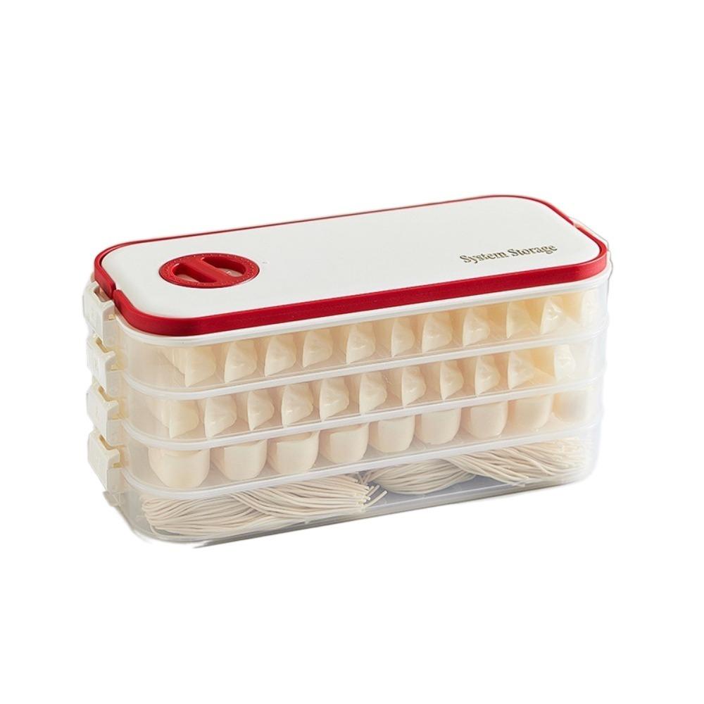 Plastic Dumpling Box Multi-Layer Transparent Food Egg Frozen Box Sealed Large Capacity Wonton Fresh-Keeping Organizer for Home