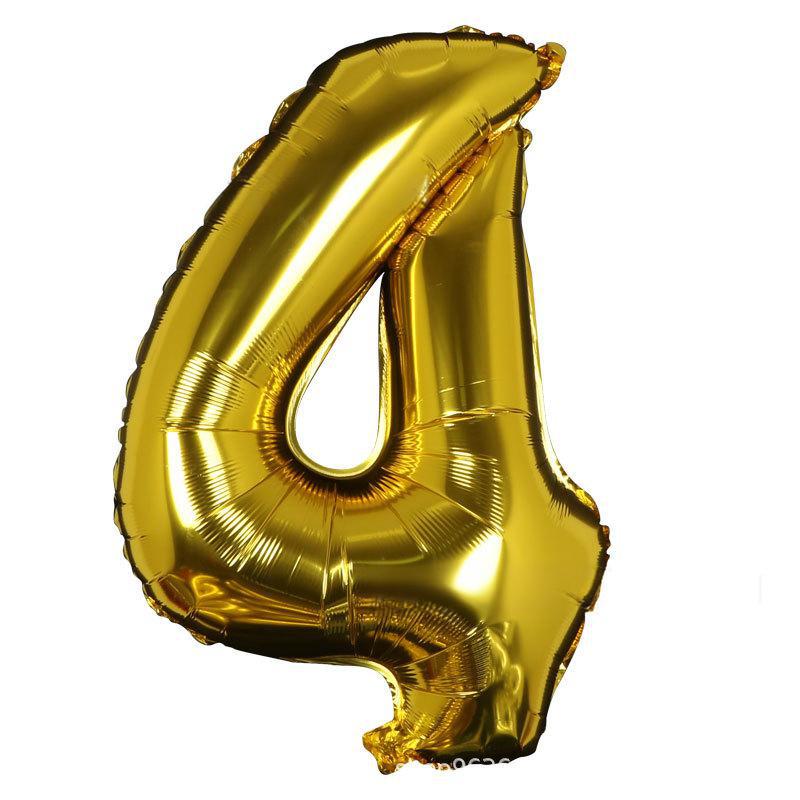 32 Inch Digital Aluminum Film Balloon, Medium Digital Gold Silver Red Black Gradual Change Color Birthday Decoration Wedding Party Balloon