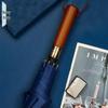 Large Men's Straight-Handle Black UV Rain Umbrella