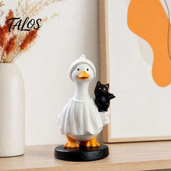 Talos Halloween Gås Figur, Heks Hat Harpiks Ornament, Sød Spøgelse Statue til Bordplade Kaminhylde Feriedekoration