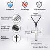 Vnox 60cm Stainless Steel Cross Necklace for Men Women, Matte Black Cross Pendant with Link Chain, Unisex Christian Jewelry Gift