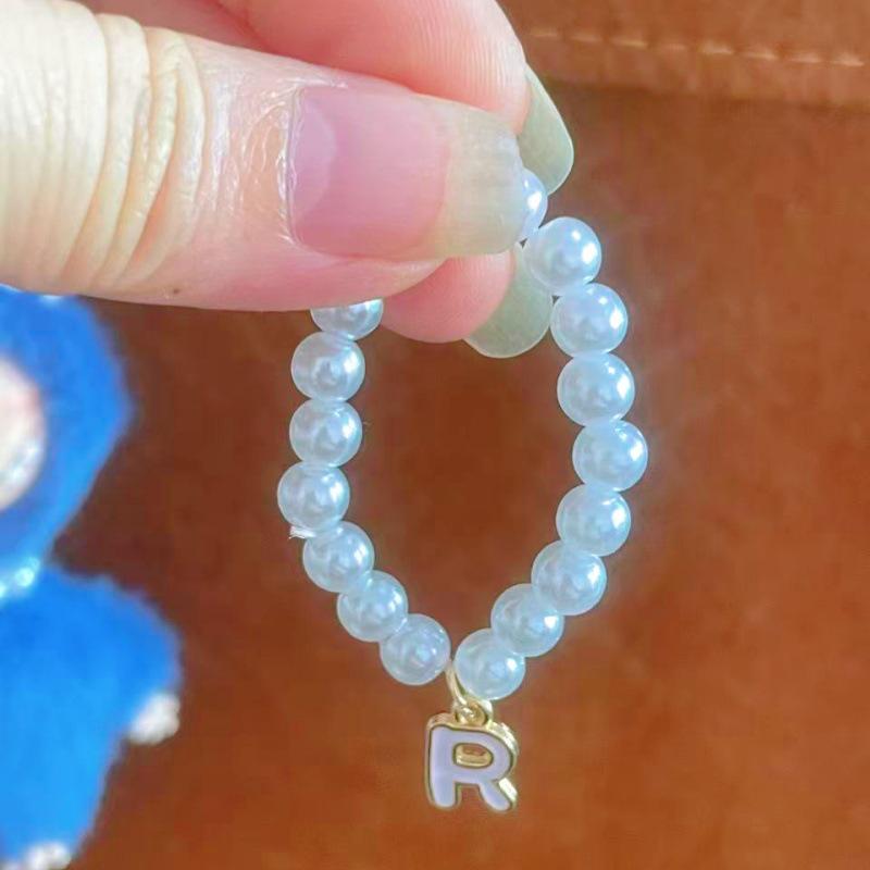 Mini Labubu 4th Gen Pearl Necklace with 26 Letter Pendant and Pendant Accessories for Doll Clothes