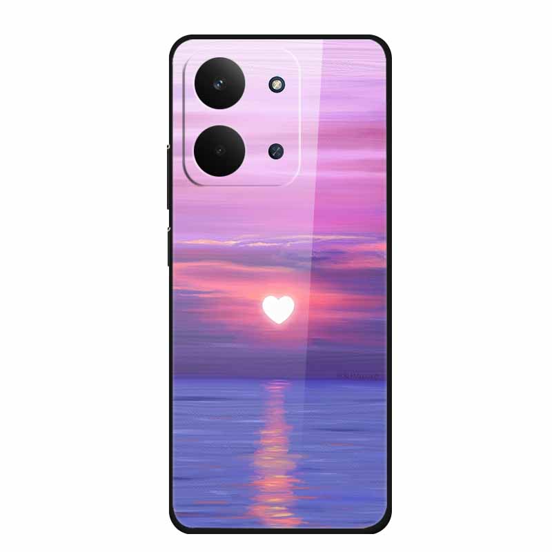 Xiaomi Redmi 15C 4G Kılıfı İçin Cam Arka Kapak 15 C Kılıf Sert Temperli Cam Kılıf Redmi 15C Telefon Kılıfı İçin Redmi15C Yumuşak Tampon