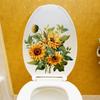 Sunflower Floral Toilet Wall Sticker Waterproof Self-Adhesive Removable Bathroom Home Decor Art