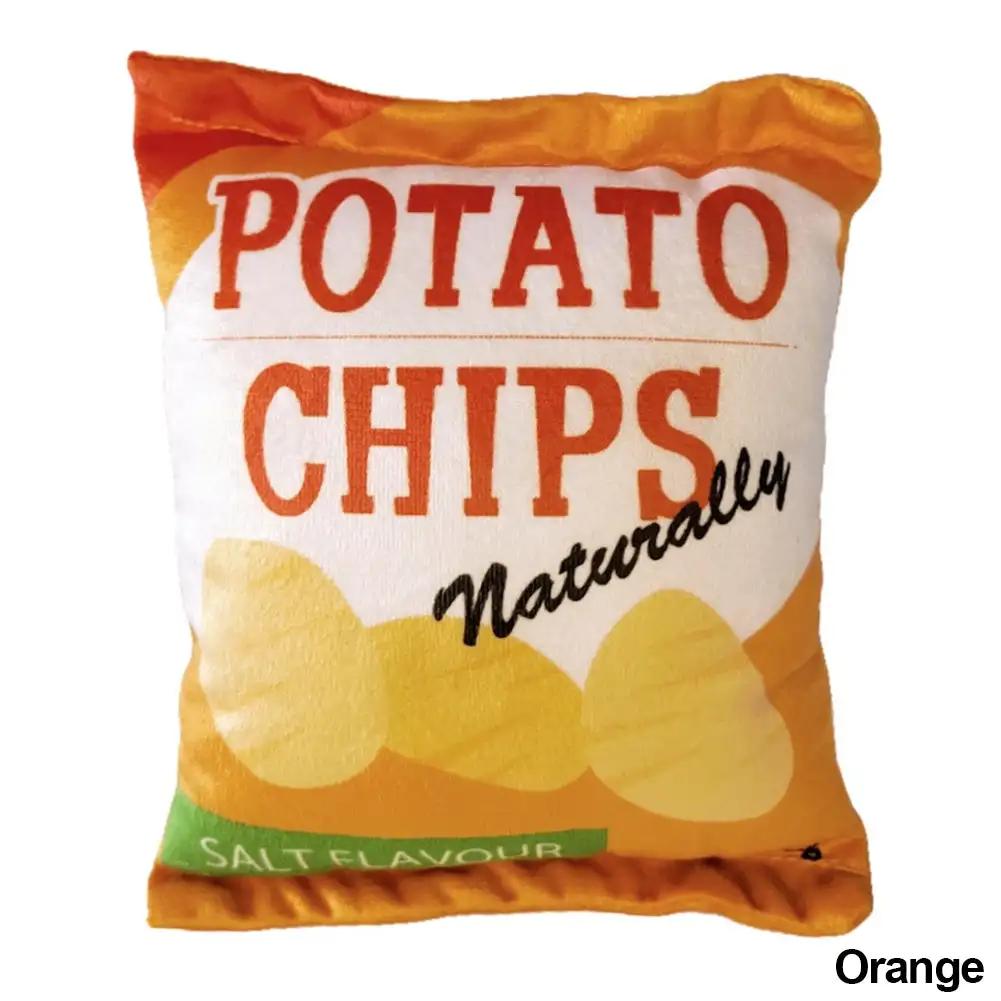 

2026 Plush Squeaker Food Toy Potato Chip Bag Funny Dog Toys for Small Medium Dogs Interactive Squeaky Chew Puppy Toys помаранчевий