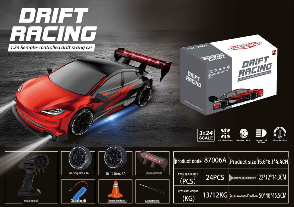 High-Speed 4WD RC Drift Car with Lights - Remote Control Racing Model
