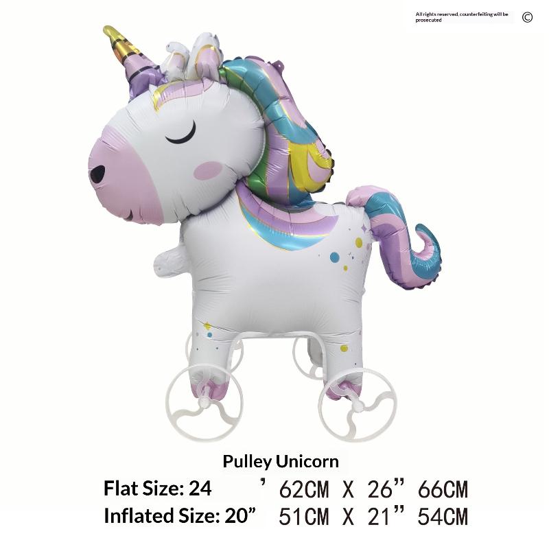 Baloane Folie Desene Animate 4D Elefant Balon Stativ Mers cu Roată Pentru Decor Petrecere Aniversare Copii Baby Shower