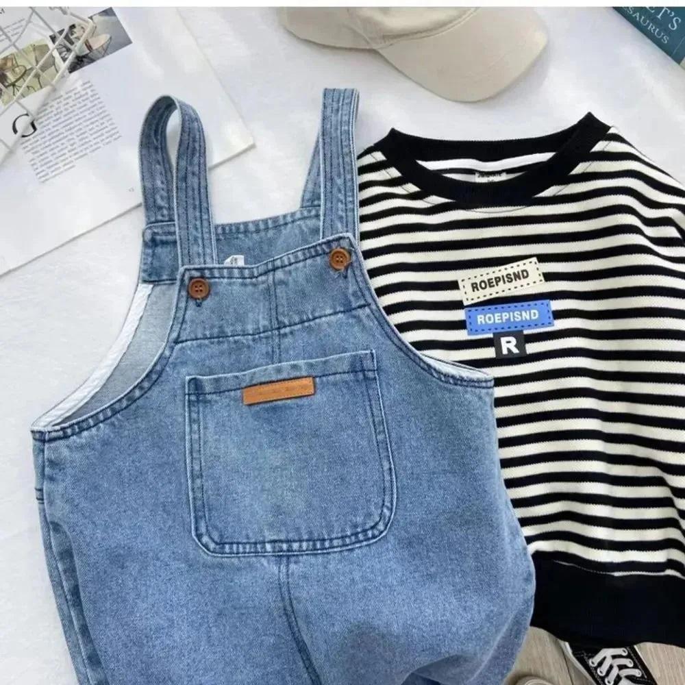 Chlapeček Pevné džínové overaly Dětské Jean Kalhoty Kojenecký overal Dětské oblečení Dětské overaly Podzim Dívčí outfity