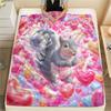 Colorful Squirrel,pattern Flannel Blanket, High Quality Comfortable for All Seasons, Home Decor, Warmth and Comfort, Perfect for Gifts.