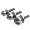 New carbon steel 90 degree round handle five blade chamfering tool three piece set deburring woodworking tool hole opener